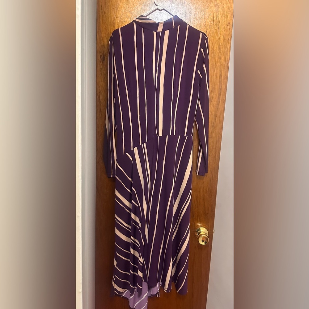 Elegant Purple Striped Dress